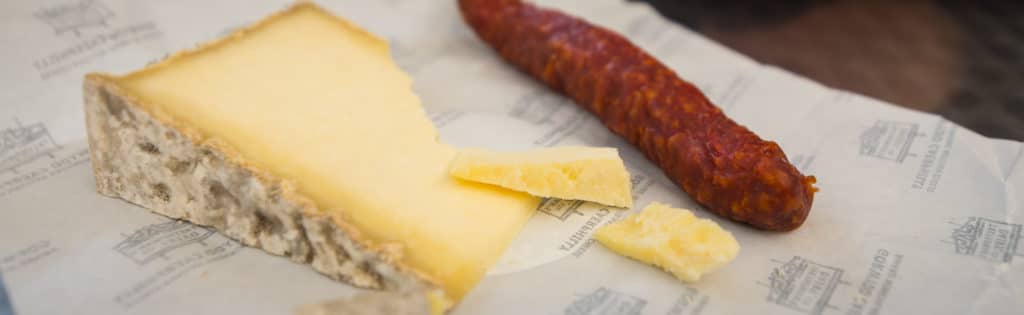 Cheese and sausage from Borough Market in London