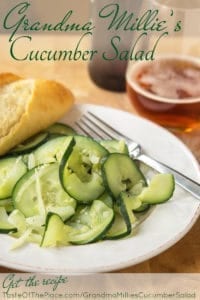 Grandma Millie's Cucumber Salad at TasteOfThePlace.com