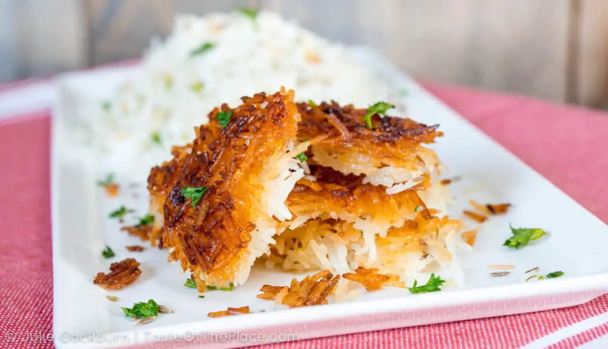 Chelow with Tahdig or Persian style rice with a crispy crust
