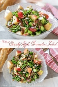 Chunky apple broccolini salad at TasteOfThePlace.com