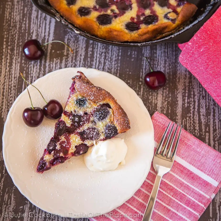 Rustic French Cherry Clafoutis at TasteOfThePlace.com