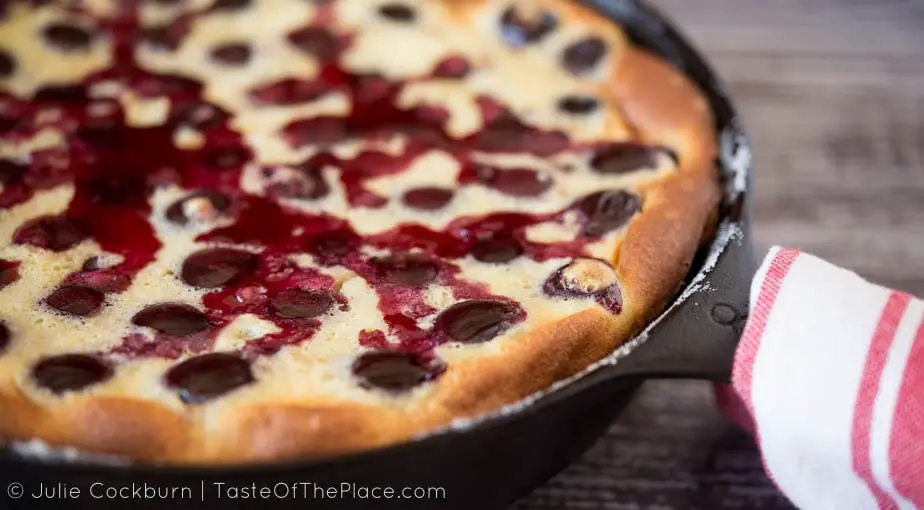 Cherry Clafoutis at TasteOfThePlace.com. A classic French countryside dessert that is both rustic and elegant.