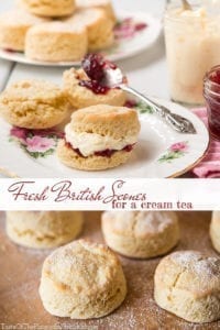 Light and fluffy, with just a hint of sweetness, fresh British scones are perfect for slathering with clotted cream and strawberry jam. TasteOfThePlace.com