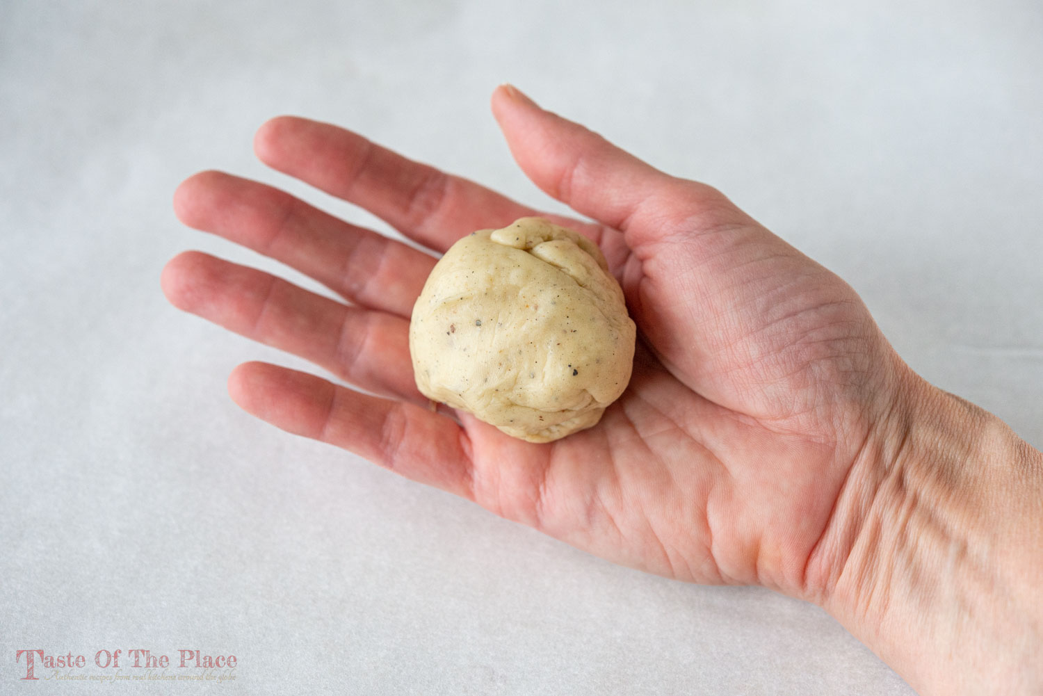 A golfball size ball of Swedish kringlor dough