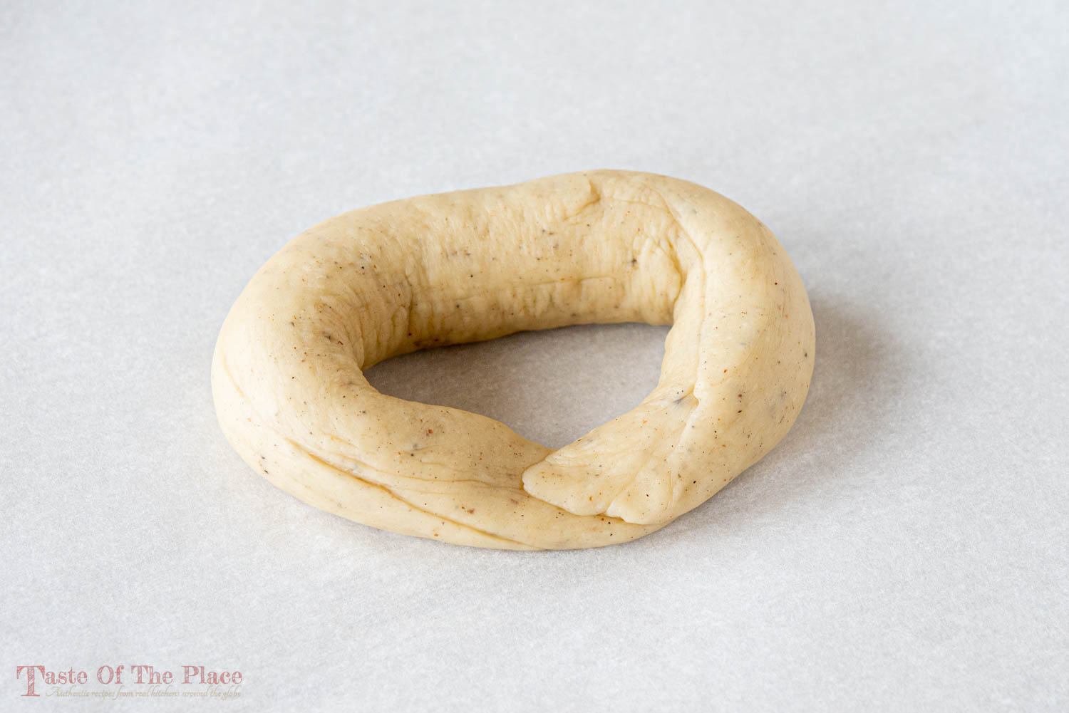 Swedish kringlor dough shaped into an O-shape