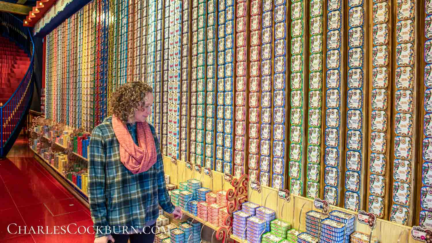 Walls of canned fish in Portugal