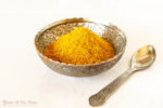 Curry powder in silver bowl