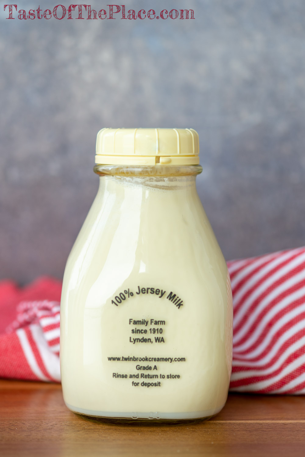 Heavy whipping cream in a glass jar